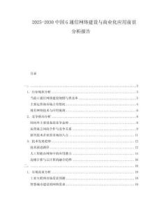 2025-2030中國G通信網(wǎng)絡(luò)建設(shè)與商業(yè)化應(yīng)用前景分析報告