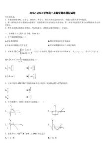 湖南省祁東縣第一中學(xué)2023屆數(shù)學(xué)高一上期末綜合測(cè)試模擬試題含解析