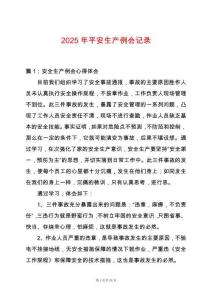 2025年平安生產(chǎn)例會(huì)記錄
