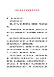 2025年彼方尚有榮光在作文