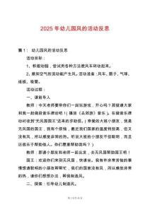 2025年幼兒園風的活動反思
