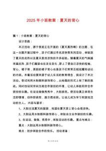 2025年小班教案：夏天的背心