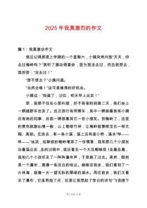 2025年我真激烈的作文