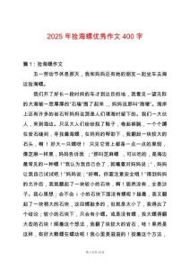 2025年撿海螺優秀作文400字