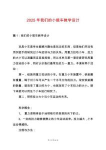 2025年我們的小攬車教學設計