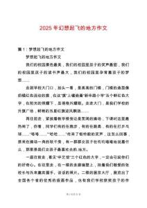 2025年幻想起飛的地方作文