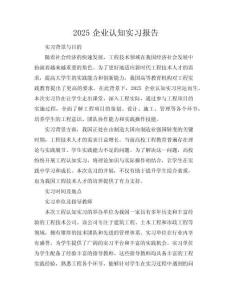2025企業(yè)認知實習報告