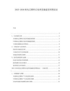 2025-2030核電乏燃料后處理設(shè)施建設(shè)周期論證