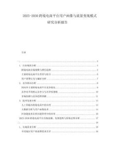 2025-2030跨境電商平臺用戶畫像與流量變現模式研究分析報告
