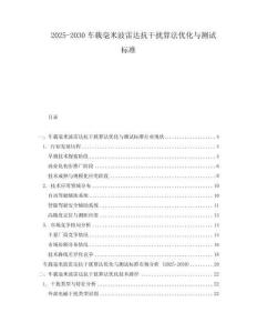 2025-2030車載毫米波雷達(dá)抗干擾算法優(yōu)化與測(cè)試標(biāo)準(zhǔn)