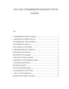 2025-2030中國電磁吸波材料在隱身技術中的軍事應用研究