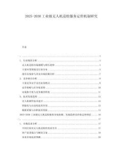 2025-2030工業(yè)級(jí)無(wú)人機(jī)巡檢服務(wù)定價(jià)機(jī)制研究