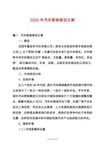 2025年汽車營(yíng)銷策劃方案