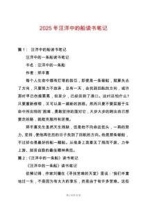 2025年汪洋中的船讀書(shū)筆記