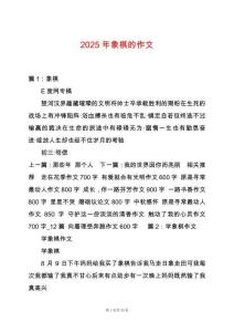 2025年象棋的作文