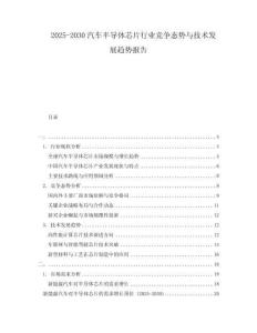 2025-2030汽車半導(dǎo)體芯片行業(yè)競(jìng)爭(zhēng)態(tài)勢(shì)與技術(shù)發(fā)展趨勢(shì)報(bào)告