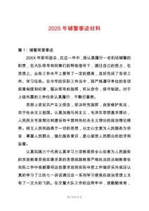 2025年輔警事跡材料