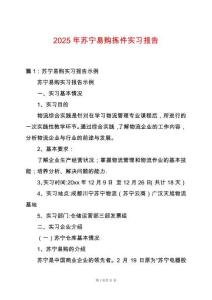 2025年蘇寧易購(gòu)揀件實(shí)習(xí)報(bào)告