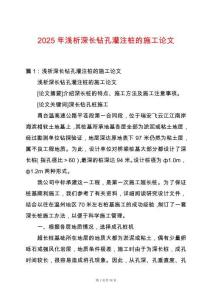 2025年淺析深長(zhǎng)鉆孔灌注樁的施工論文