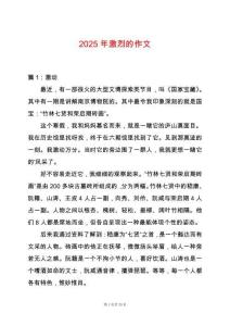 2025年激烈的作文