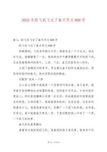 2025年紙飛機飛過了春天作文800字