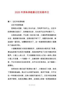 2025年那條承載著記憶的路作文