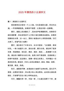 2025年漂亮的小北湖作文