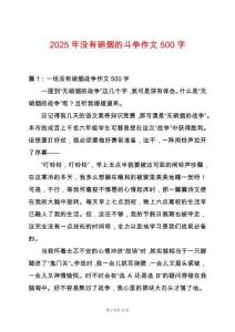2025年沒(méi)有硝煙的斗爭(zhēng)作文500字
