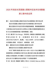 2025年淺談水泥混凝土面板沖壓技術在老路復原工程中的應用