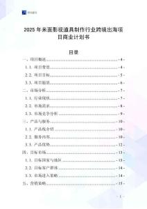 2025年米面影視道具制作行業(yè)跨境出海項目商業(yè)計劃書