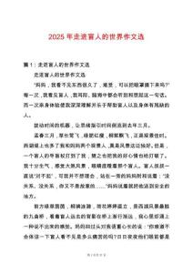 2025年走進(jìn)盲人的世界作文選