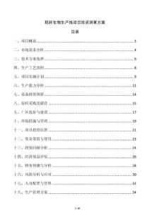 秸稈生物生產(chǎn)線項目投資測算方案