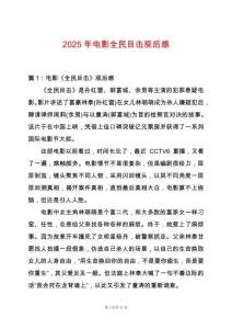 2025年電影全民目擊觀后感