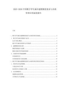 2025-2030中國數字孿生城市建模精度要求與市政管理應用深度報告