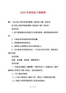 2025年滾動(dòng)的小豬教案