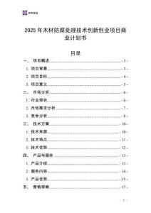 2025年木材防腐處理技術(shù)創(chuàng)新創(chuàng)業(yè)項(xiàng)目商業(yè)計(jì)劃書