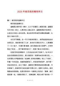 2025年被忽視的暖和作文