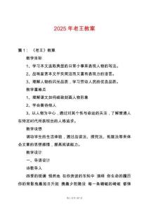 2025年老王教案