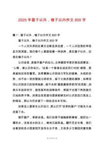2025年窗子以外，鏡子以內作文800字