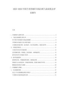 2025-2030中國(guó)手術(shù)穿刺針市場(chǎng)分析與商業(yè)機(jī)會(huì)評(píng)估報(bào)告