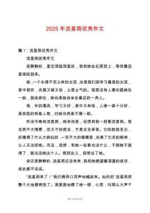 2025年流星雨優秀作文