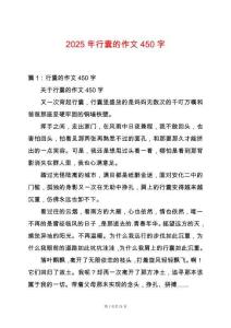 2025年行囊的作文450字