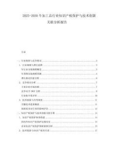 2025-2030牛加工品行業知識產權保護與技術創新關聯分析報告
