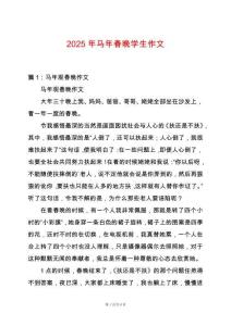2025年馬年春晚學(xué)生作文