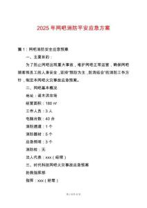 2025年網(wǎng)吧消防平安應(yīng)急方案