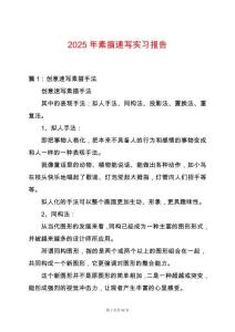 2025年素描速寫實(shí)習(xí)報(bào)告