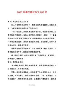 2025年梅花象征作文200字