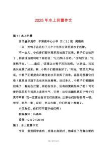 2025年水上芭蕾作文