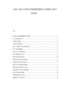 2025-2030中國光學級聚酯薄膜進口依賴度與國產化進程