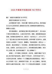 2025年都是手機惹的禍700字作文